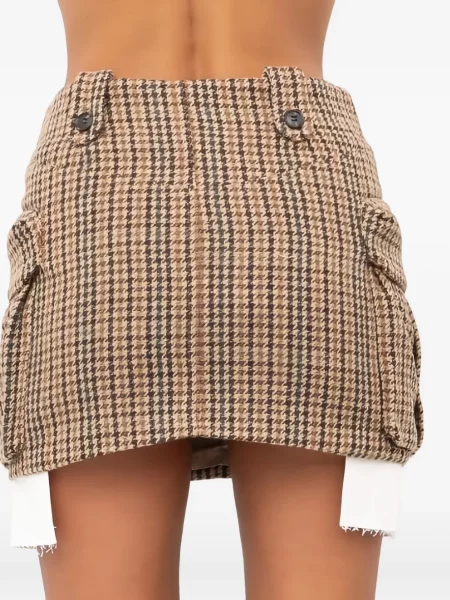 Mini suknja Eleh s houndstooth uzorkom smeđa