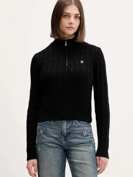 Guess Jeans pulover de negru