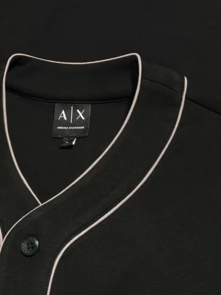 Cămașă Armani Exchange cu broderie negru