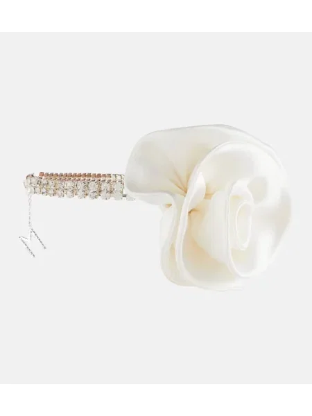 Colier Magda Butrym cu model floral de cristal argintiu