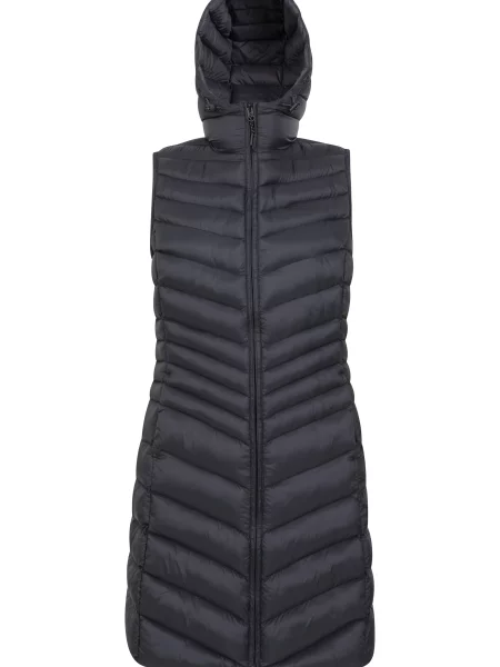 Florence długa ocieplana kamizelka Black