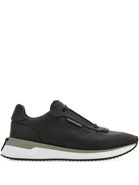 Sneakerși Ferragamo cu șireturi din piele negru