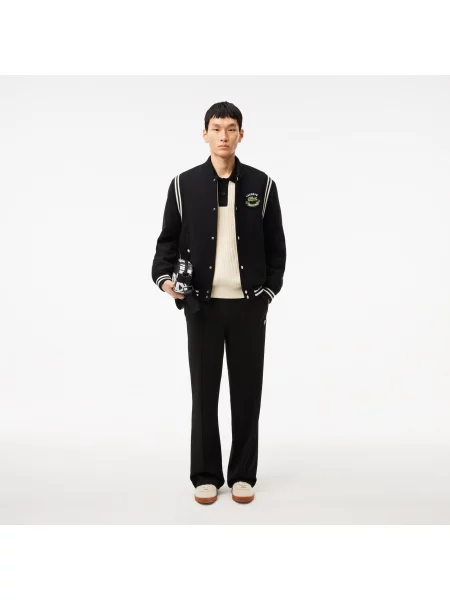 Lacoste Kurtka Uniwersytecka Z Wełny Premium czarna