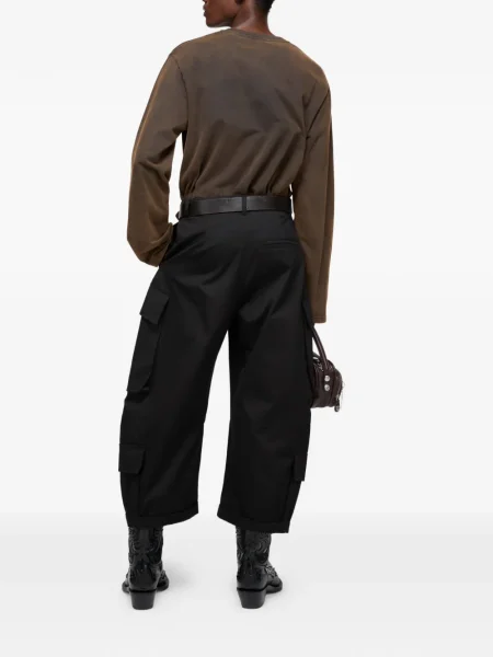 Tricou Acne Studios cu aplicații lung maro