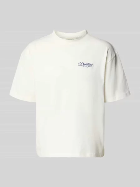 T-shirt z tylnym nadrukiem z motywem model Grand Prix' Prohibited biała