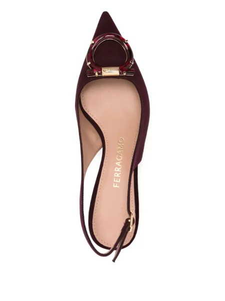 Pantofi cu toc Ferragamo din piele de căprioară roșu