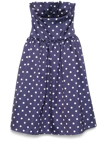 Rochie midi Self-portrait cu buline până la genunchi de costum albastru