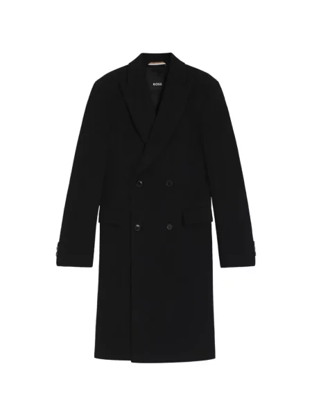 Palton Boss cu două rânduri de nasturi negru