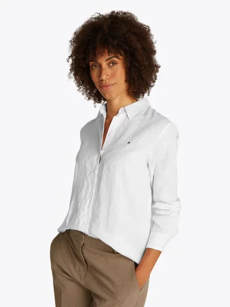 TOMMY HILFIGER Bluză ESS' alb