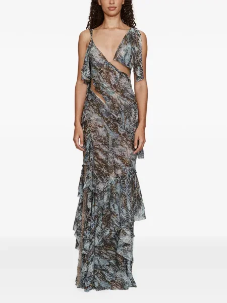 Rochie Christopher Esber cu volane de costum albastru