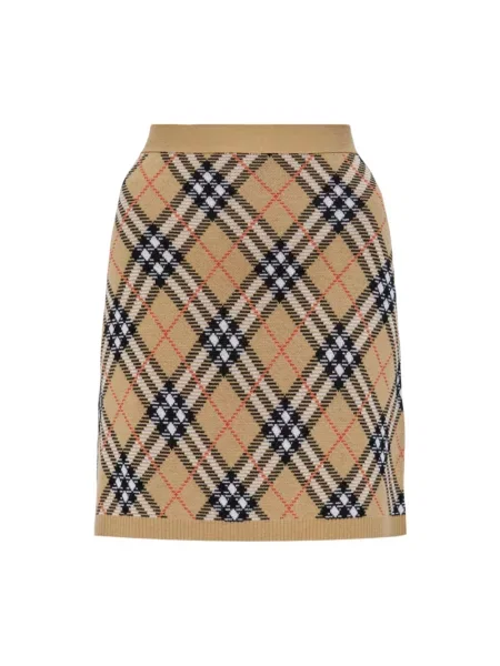 Wielobarwność spódnica mini Burberry wełniana beżowa