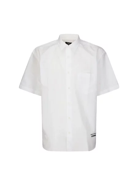Koszula Comme Des Garcons z logo biała