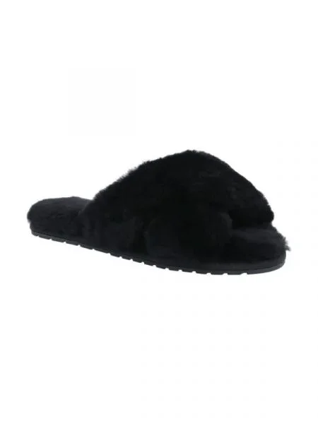 EMU Australia De lână papuci de casă MAYBERRY cu adaos de piele negru