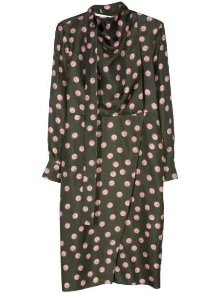 Rochie Fendi de mătase de costum verde
