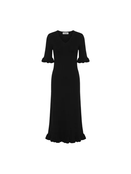 Dzianinowa sukienka Jil Sander czarna