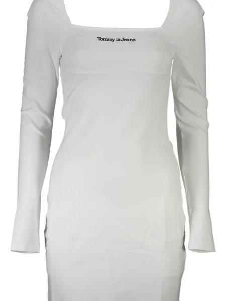 Kratek obleka mini obleka Tommy Hilfiger bela