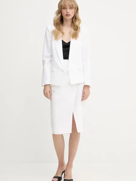 Піджак Armani Exchange двобортний однотонний білий