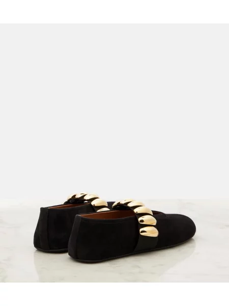 Balerini Alaïa din piele de căprioară negru