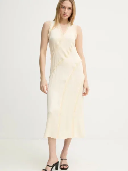 Day Birger et Mikkelsen rochie Ryleigh midi evazati galben