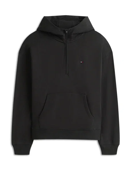 Geacă de blugi Tommy Jeans cu glugă negru