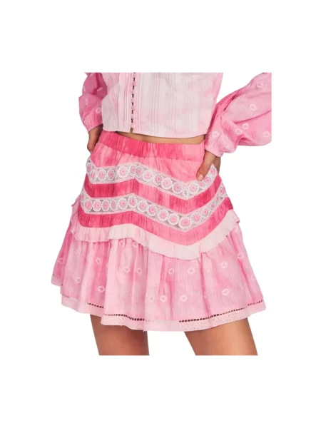 Mała mały spódnica mini Loveshackfancy różowa