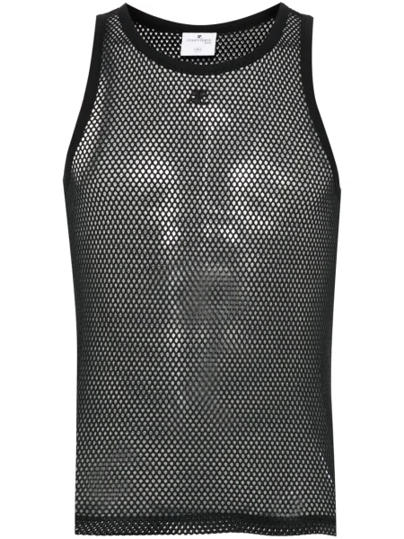 Мрежеста риза Courreges с автограф черно