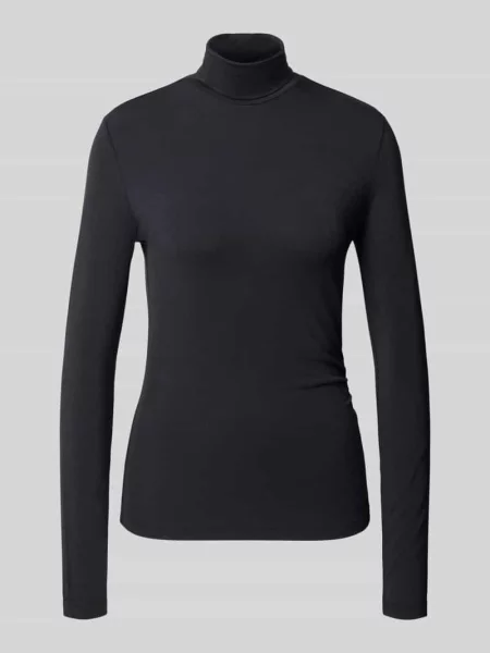 Bluzka z długim rękawem o kroju slim fit z mieszanki modalu Jake*s Casual czarna
