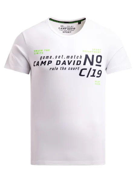 CAMP DAVID Majica svetlo zelena / črna bela