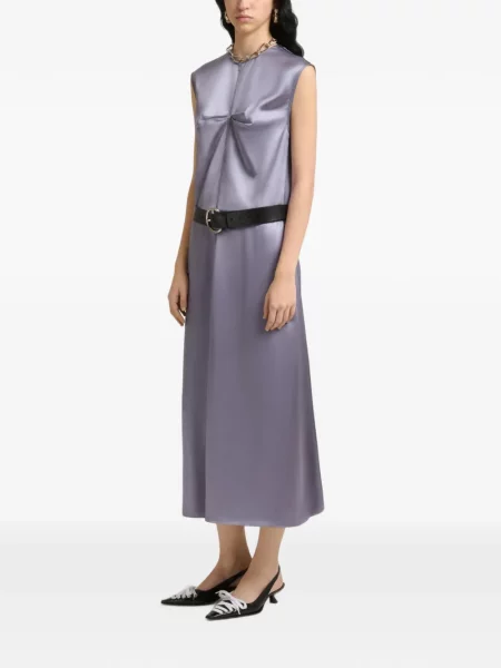 Rochie Marni din satin fără mâneci violet