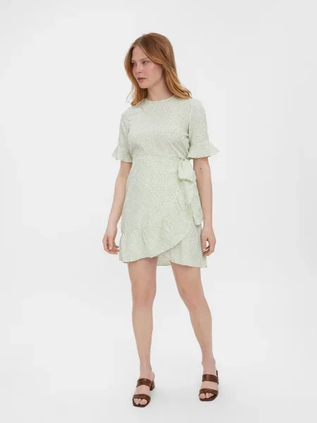 VERO MODA Rochie Henna verde mentă alb
