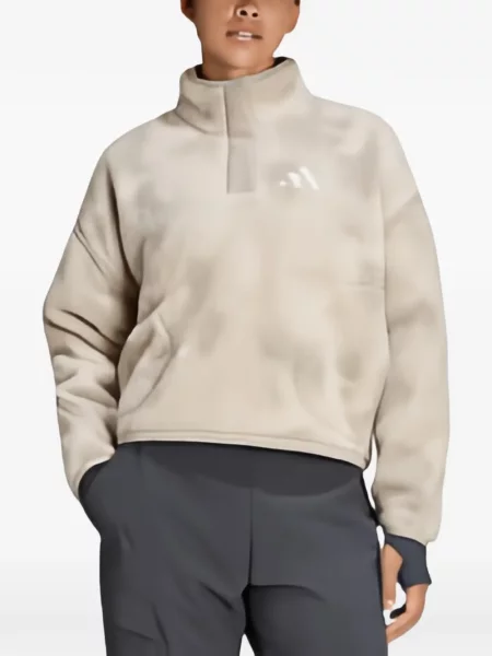 Sală de gimnastică pulover Adidas cu broderie cu model piele de șarpe maro