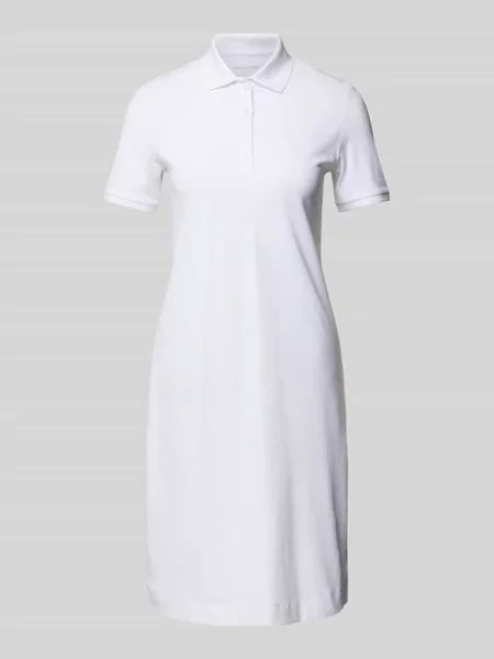 Sukienka polo o długości do kolan z fakturowanym wzorem Christian Berg Woman biała