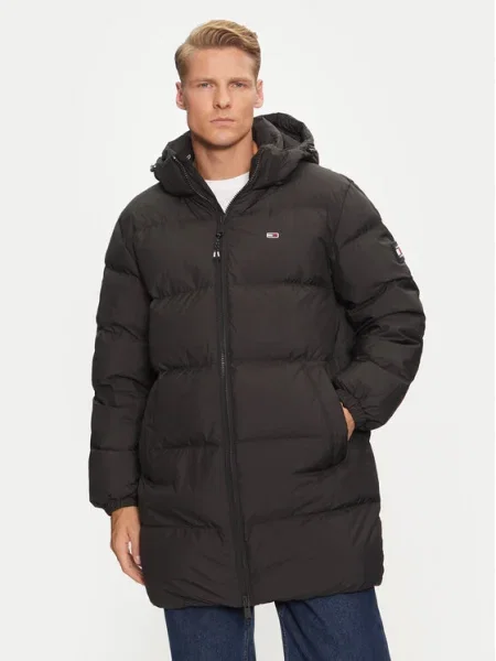 Пухено яке Tommy Jeans зимен модел черно