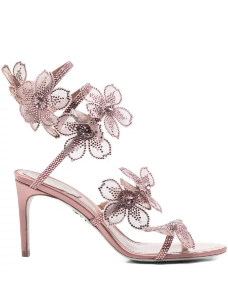 Sandale Rene Caovilla cu model floral roz