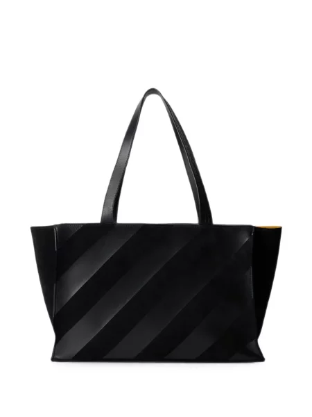 Geantă shopper Off-white din piele alb