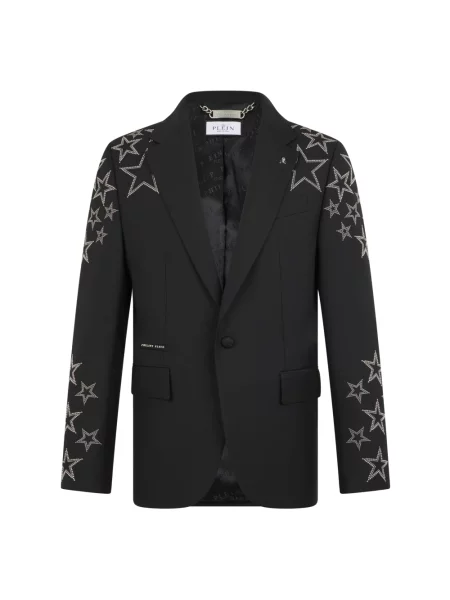 Marynarka Philipp Plein wełniana z ćwiekami czarna