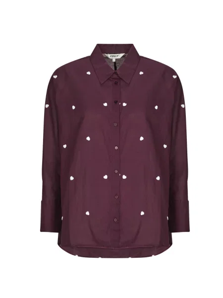 ONLY Bluza ONLNEW LINA GRACE vinsko rdeča / bela bordo