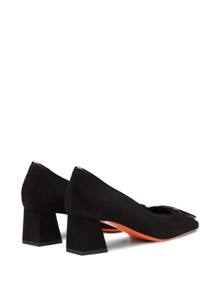 Pantofi cu toc Santoni din piele de căprioară negru