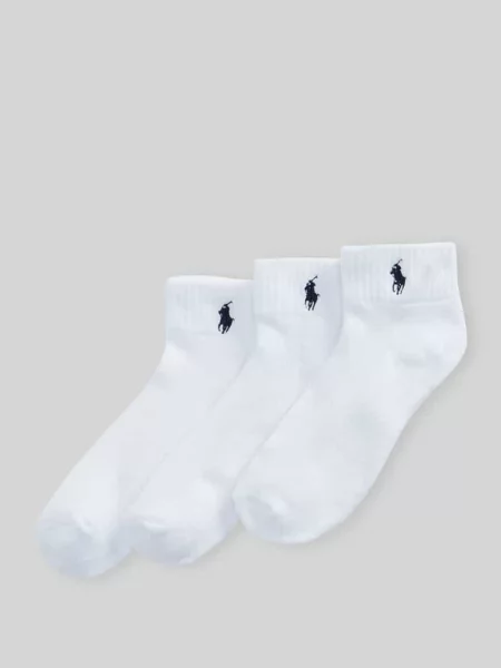 Skarpety z mieszanki bawełny w zestaw 3 szt. Polo Ralph Lauren białe