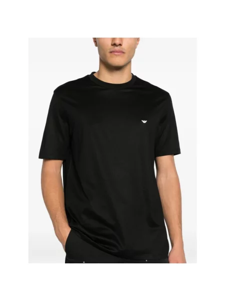 Długa koszulka Emporio Armani z logo z długim rękawem czarna