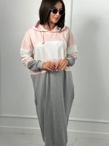 Rochie Kesi cu glugă de costum roz