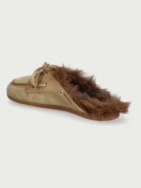 Posa női velúr ppapucs Boat Loafer Mule zöld
