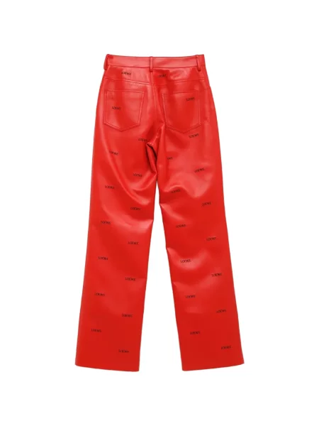 Pantaloni Loewe din piele cu imagine roșu