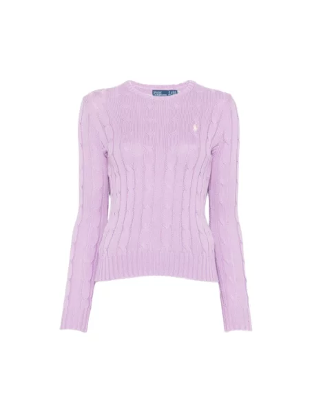 Dzianinowy sweter Polo Ralph Lauren fioletowy