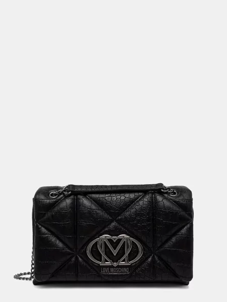 Geanta crossbody Love Moschino din piele negru
