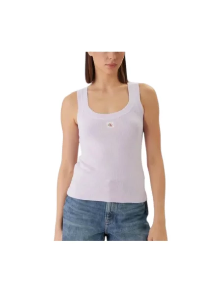 Top Calvin Klein bez rękawów fioletowy