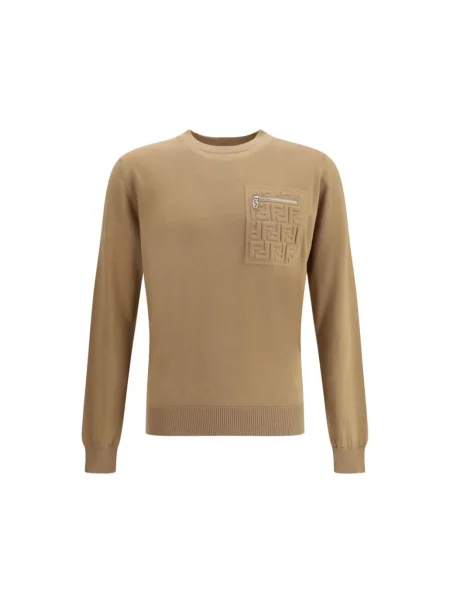 Sweter Fendi brązowy