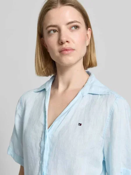 Rozkloszowana sukienka casualowa z czystego lnu Tommy Hilfiger