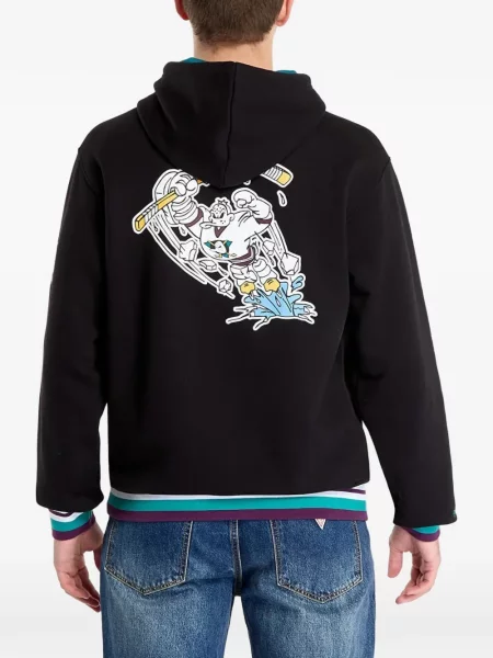 Hanorac cu glugă Mitchell & Ness cu cordon negru