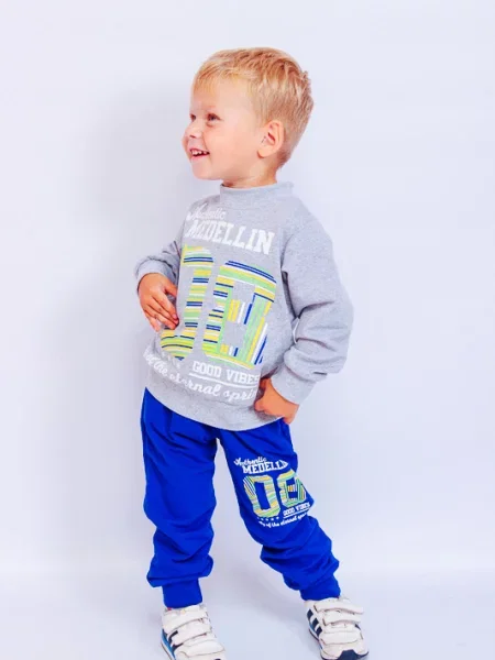 Дитячий Спортивний костюм Носи своє бавовна/поліестер синій